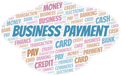 Obraz premium Business Payment word cloud. Vector made with text only.