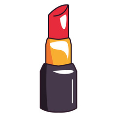 lipstick cosmetic comic pop art on white background