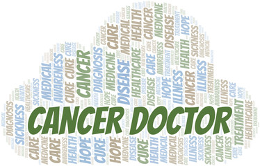 Cancer Doctor word cloud. Vector made with text only.