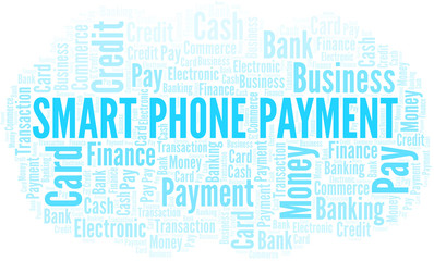 Obraz premium Smart Phone Payment word cloud. Vector made with text only.