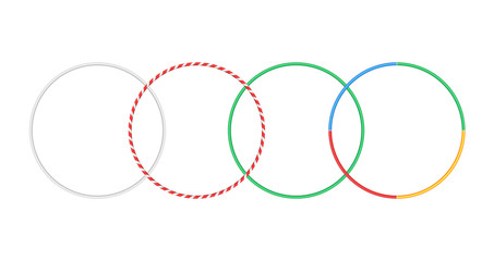 Gymnastic hoop isolated hula fitness object. Hoola circle bangle striped hulahoop © kolonko