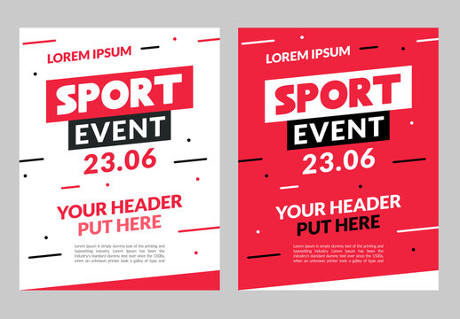 Sport flyer design banner poster. Sport event template brochure for match championship promotion