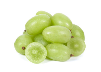 Grapes green on white Background