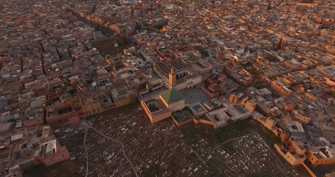 AERIAL: Old medina in Marrakech