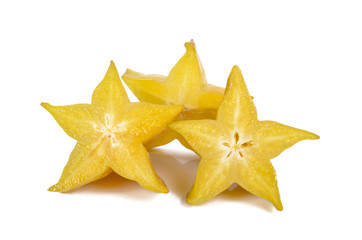 Star fruit or Carambola on white background