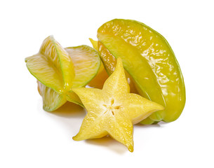 Fototapeta premium Star fruit or Carambola on white background