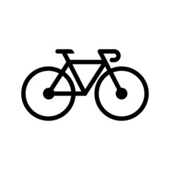 Fototapeta premium Bicycle sign icon vector. Bike illustration symbol on white isolated background. Cycling logo.
