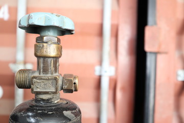 closeup of an old tap of valve gas
