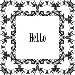Vector illustration beautiful flower frame for template hello