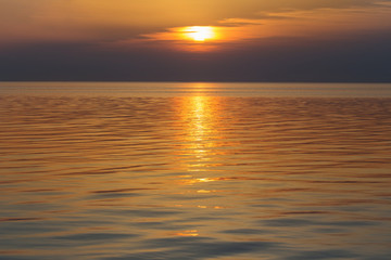 beautiful summer sunset on lake