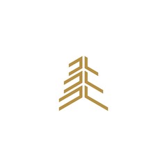 pine logo with an abstract shape