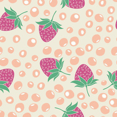Modern summer cherry seamless pattern design summer wine collection
