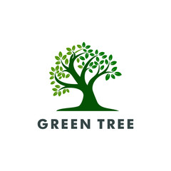 tree logo template. green forest icon vector illustration