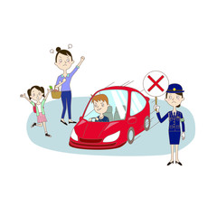 スピード違反　イラスト