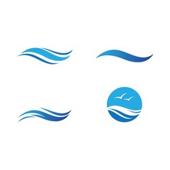 Water Wave symbol and icon Logo Template