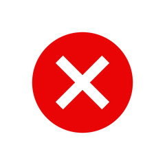 Obraz premium Cross and Check mark symbol icon vector