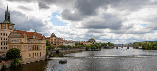 Fototapeta premium Vltava River viewed from the Charles Bridge, Prague
