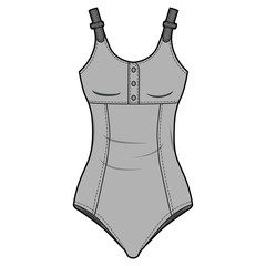 Swimwear fashion flat sketch template