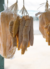Fermented Cassava or Tapai Peuyeum, a Traditional Sunda Cuisine or Snack Being Display At Street Seller.