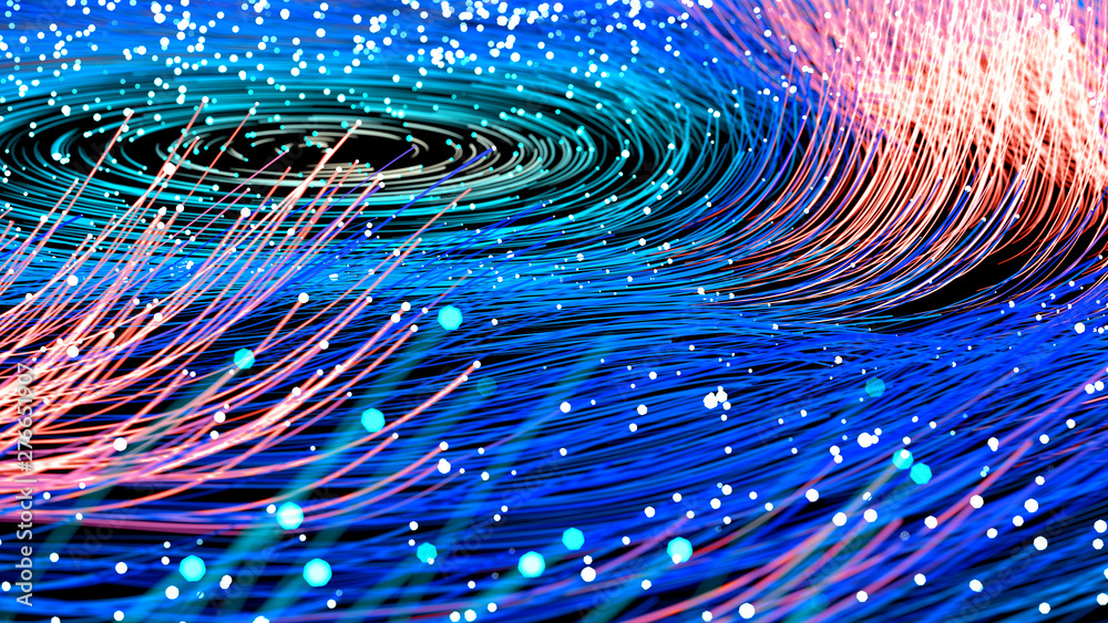 Fototapete vr backgrund | data stream | abstract background | 3d-illustration / 3d virtual reality