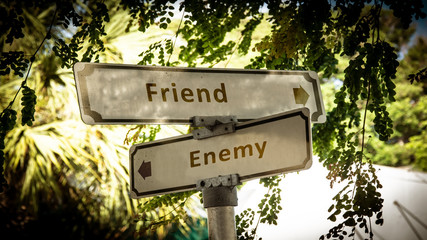 Street Sign to Friend versus Enemy