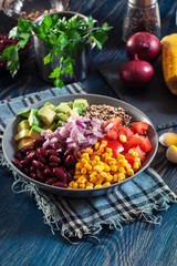 Mexican salad with quinoa and vegetables