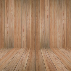 wood wall and perspective wooden floor texture. Concept interior vintage style