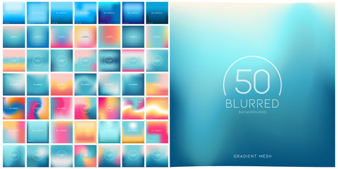 set of 50 blurred background with gradient mesh