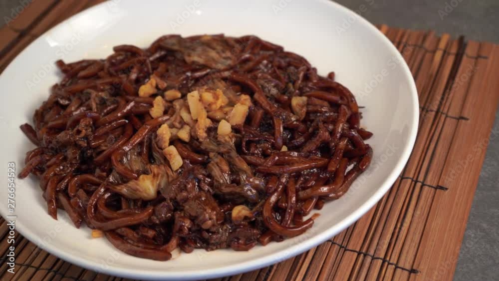 Poster chinese hokkien noodle with background