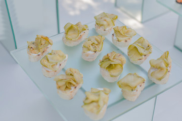 Catering vegan snacks for a birthday or wedding top viev