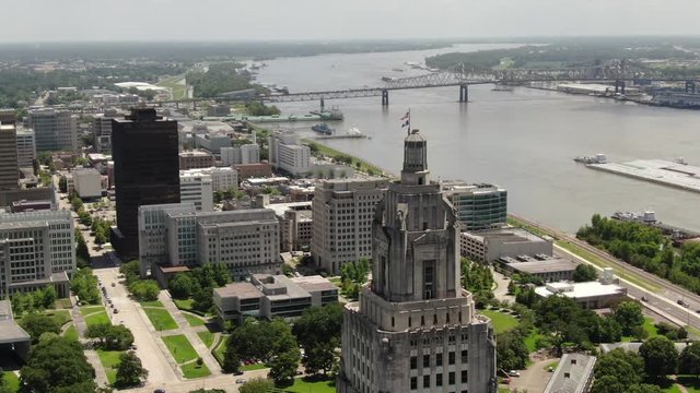 Aerial of Downtown Baton Rouge, Louisiana