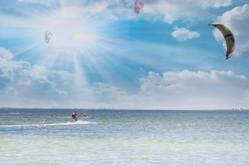 Obraz na płótnie Canvas Tarifa beach. One of the best places to practice kitesurfing