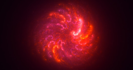 3D rendering abstract red fractal light background