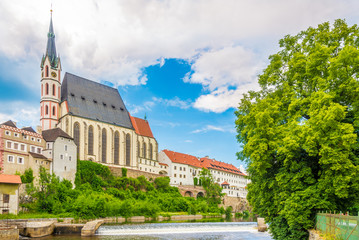 Fototapeta premium View at the Saint Vitus Cathedral in Cesky Krumlov - Czech Republic