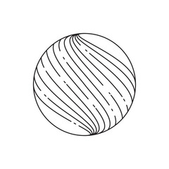 Abstract sphere icon, half tone. Line design. Vector illustration isolated on white background