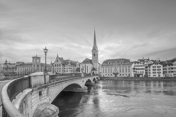 Fototapeta na wymiar Cityscape of downtown Zurich in Switzerland