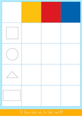 Matching game with Dienes blocks