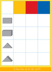 Matching game with Dienes blocks