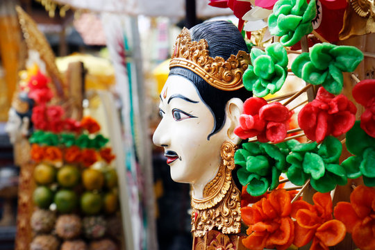 ornaments in hindu temple in bali -indonesia