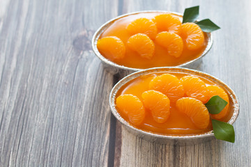 Homemade orange cake on wooden vintage table background