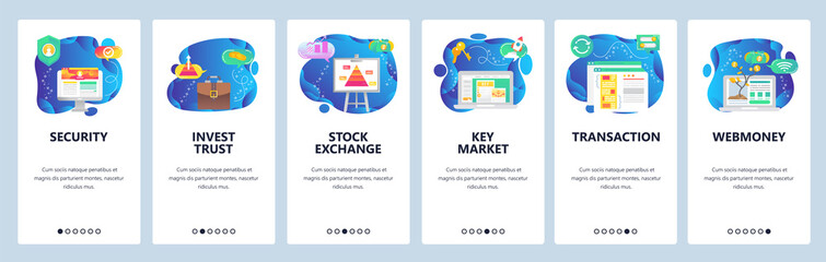 Website and mobile app onboarding screens vector template