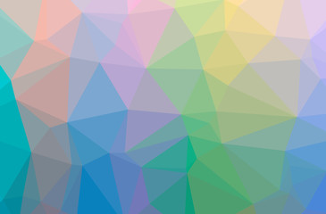 Illustration of abstract Blue, Yellow, Green And Red horizontal low poly background. Beautiful polygon design pattern.