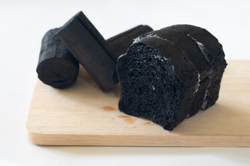 Close up Organic homemade charcoal bread