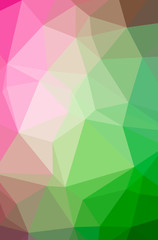 Illustration of abstract Green, Pink, Purple, Red vertical low poly background. Beautiful polygon design pattern.