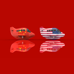 Plane and transport concept - 3D Illustration