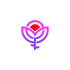 logo tulip line vector for inspiration