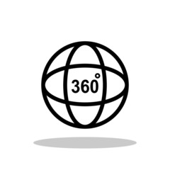 360 degree icon in flat style. Panorama symbol for your web site design, logo, app, UI Vector EPS 10.