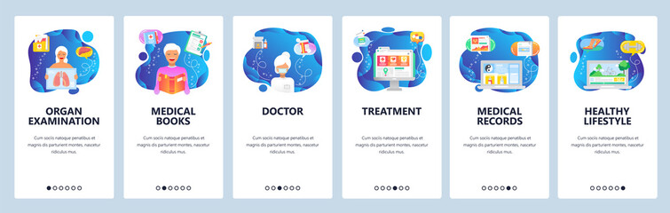 Website and mobile app onboarding screens vector template