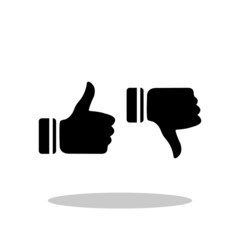 Thumbs Up / Thumbs down icon in flat style. Like / Dislike symbol for your web site design, logo, app, UI Vector EPS 10.