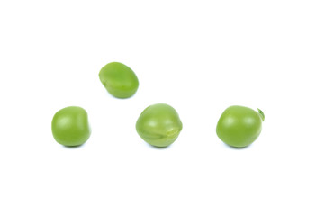 Fresh green peas isolated on white background